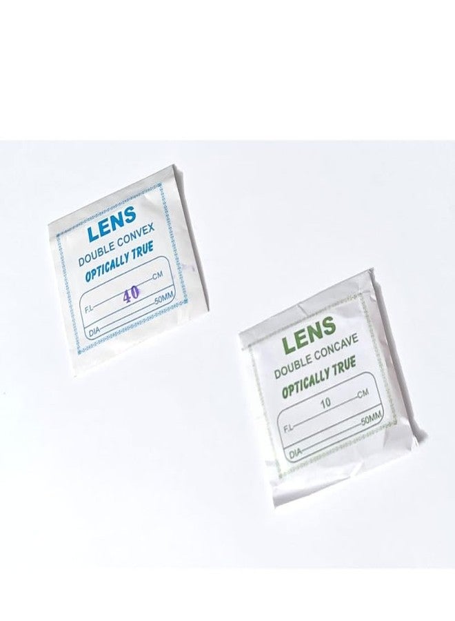 ESPtronics مجموعة عدسات ESPtronics محدبة 50 مم (40 سم) ومقعرة 10 سم، مناسبة لتجارب العلوم البصرية في مختبر الفيزياء. - Image 1